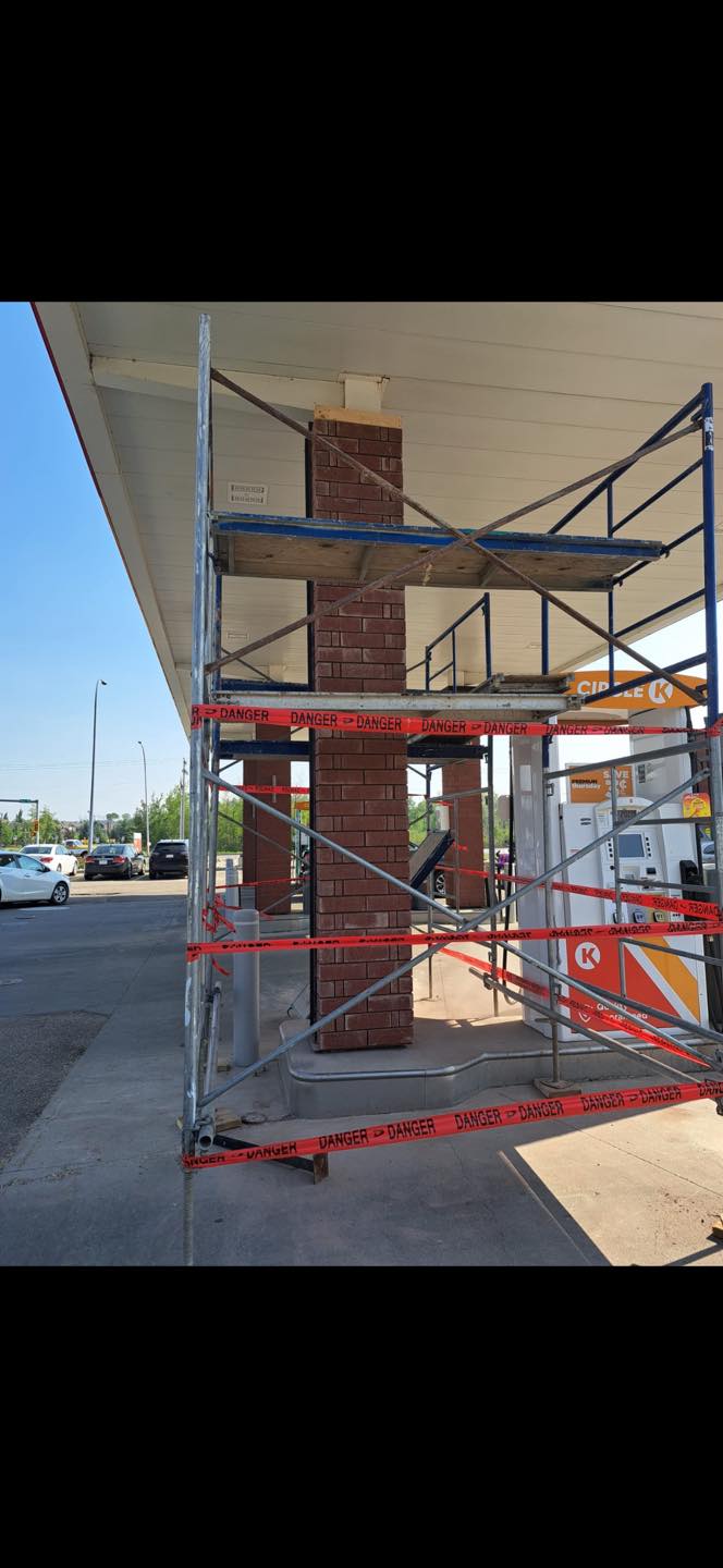Brick masonry entrance project in Edmonton, Alberta